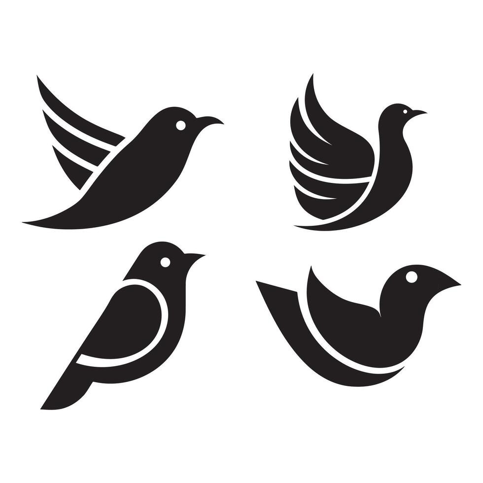 simple bird logo icon illustration vector