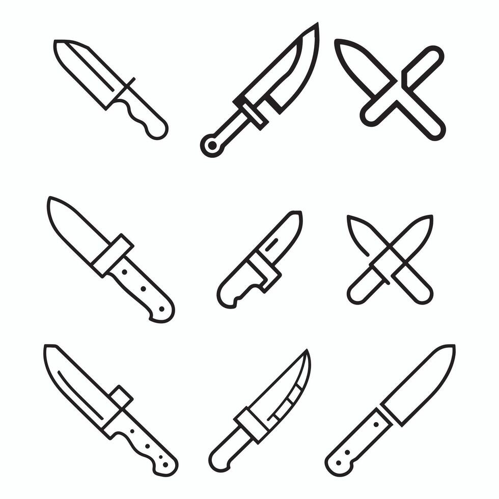 simple Knife outline drawing icon in glyph style. Pro Set vector