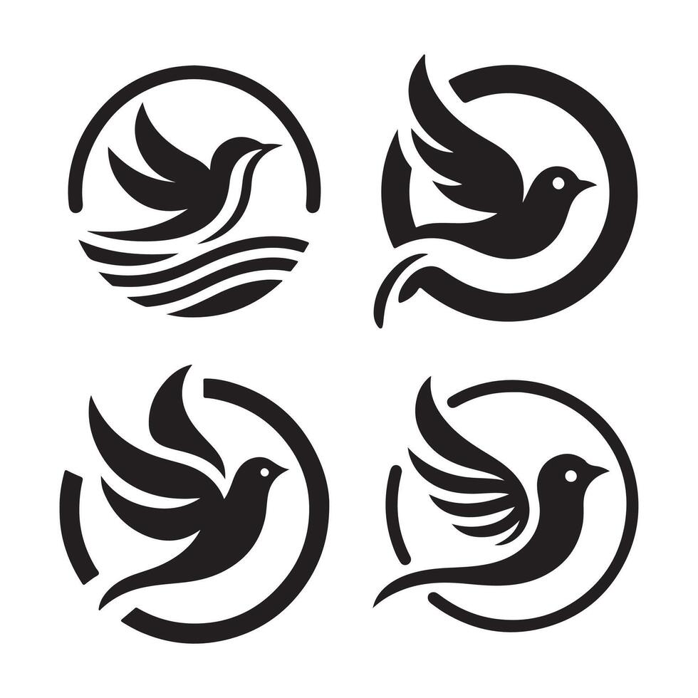 simple bird logo icon illustration vector