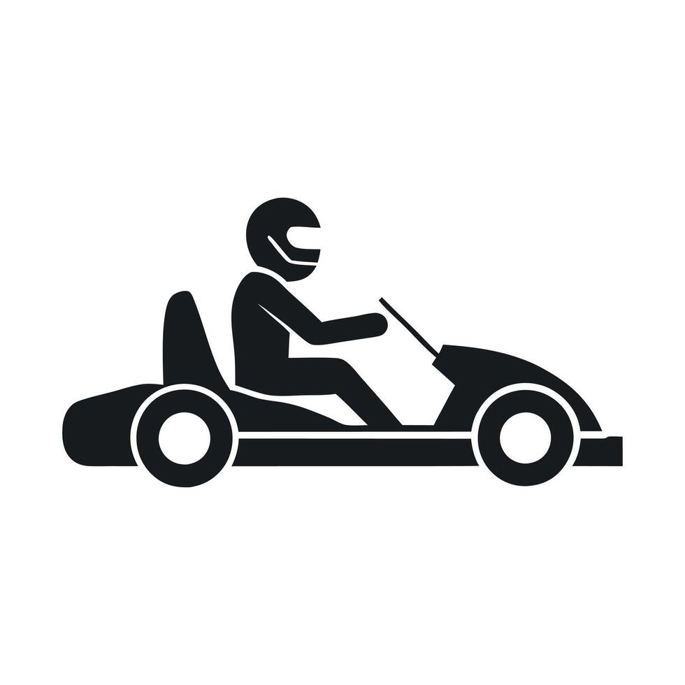 Kart racer, Go Kart logo silhouette design on white background vector