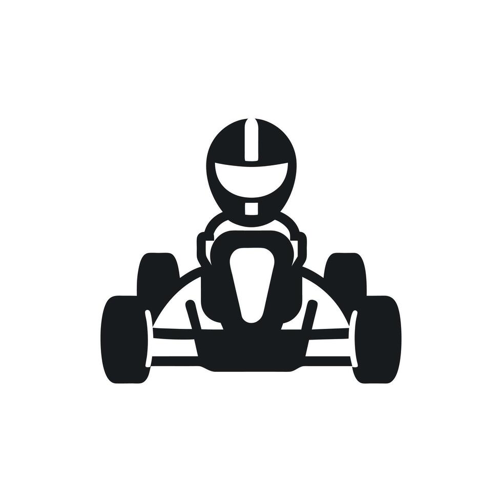 Kart racer, Go Kart logo silhouette design on white background vector