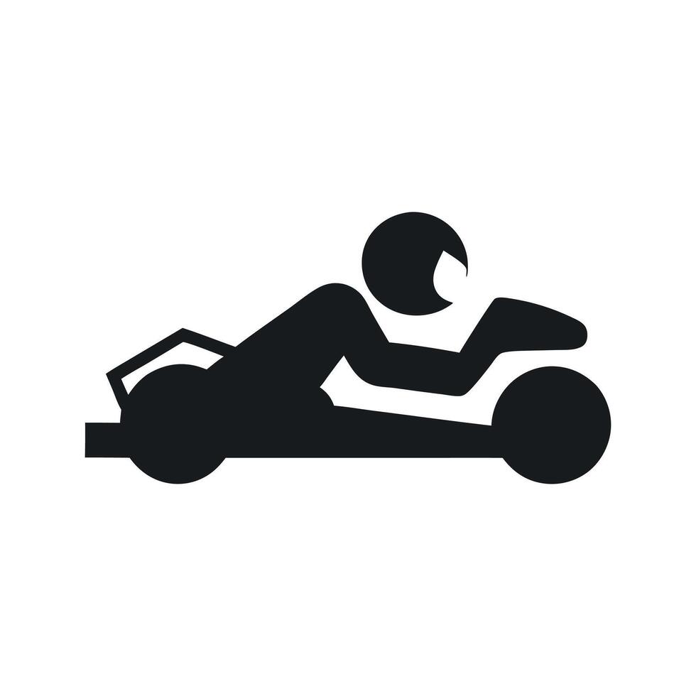 Kart racer, Go Kart logo silhouette design on white background vector