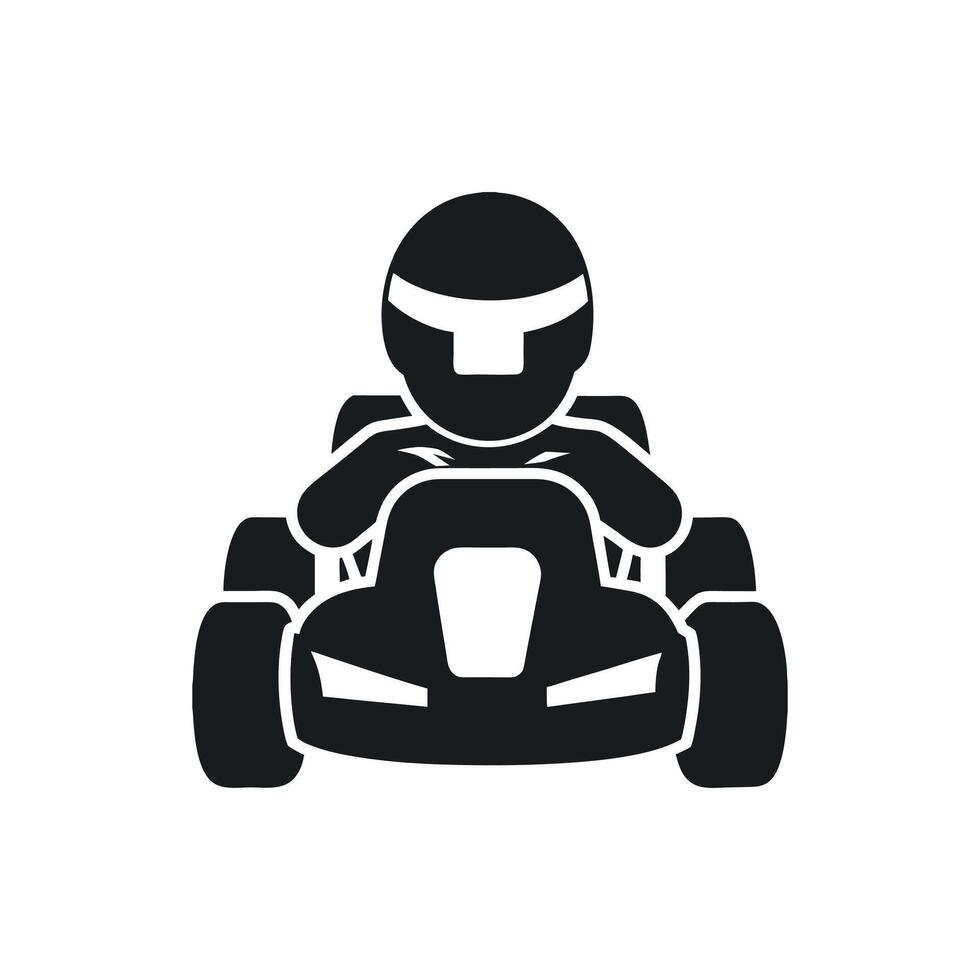 Kart racer, Go Kart logo silhouette design on white background vector
