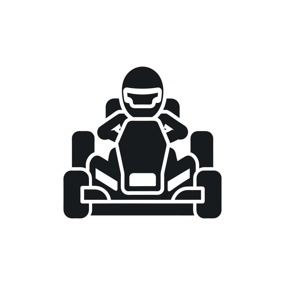 Kart racer, Go Kart logo silhouette design on white background vector