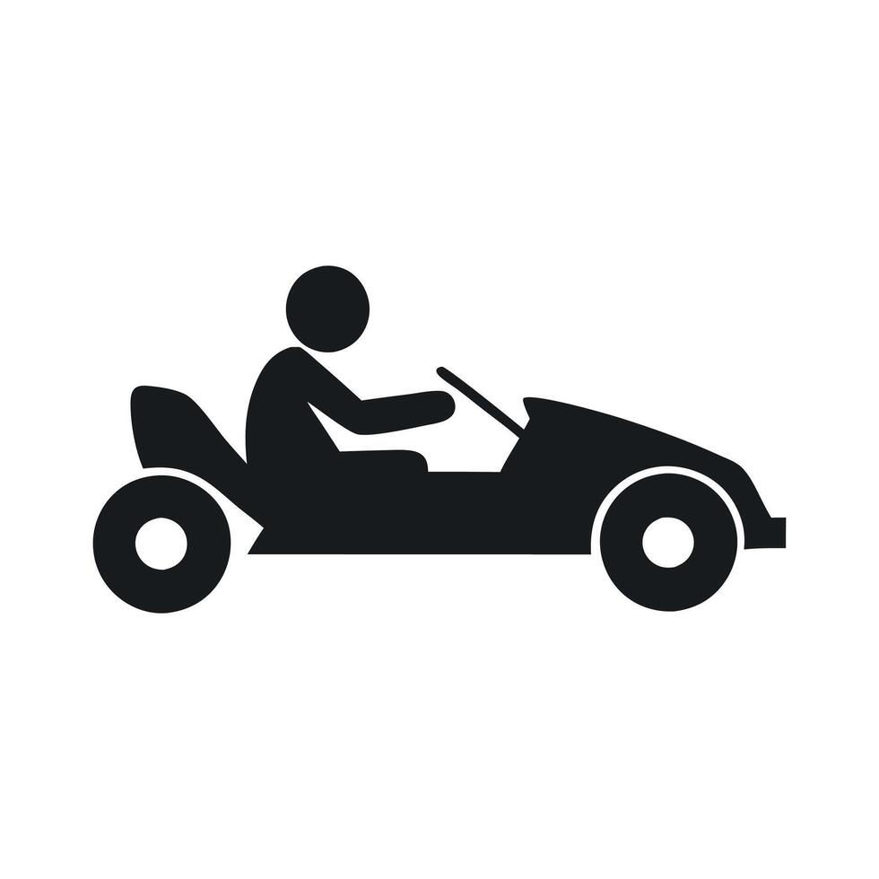 Kart racer, Go Kart logo silhouette design on white background vector