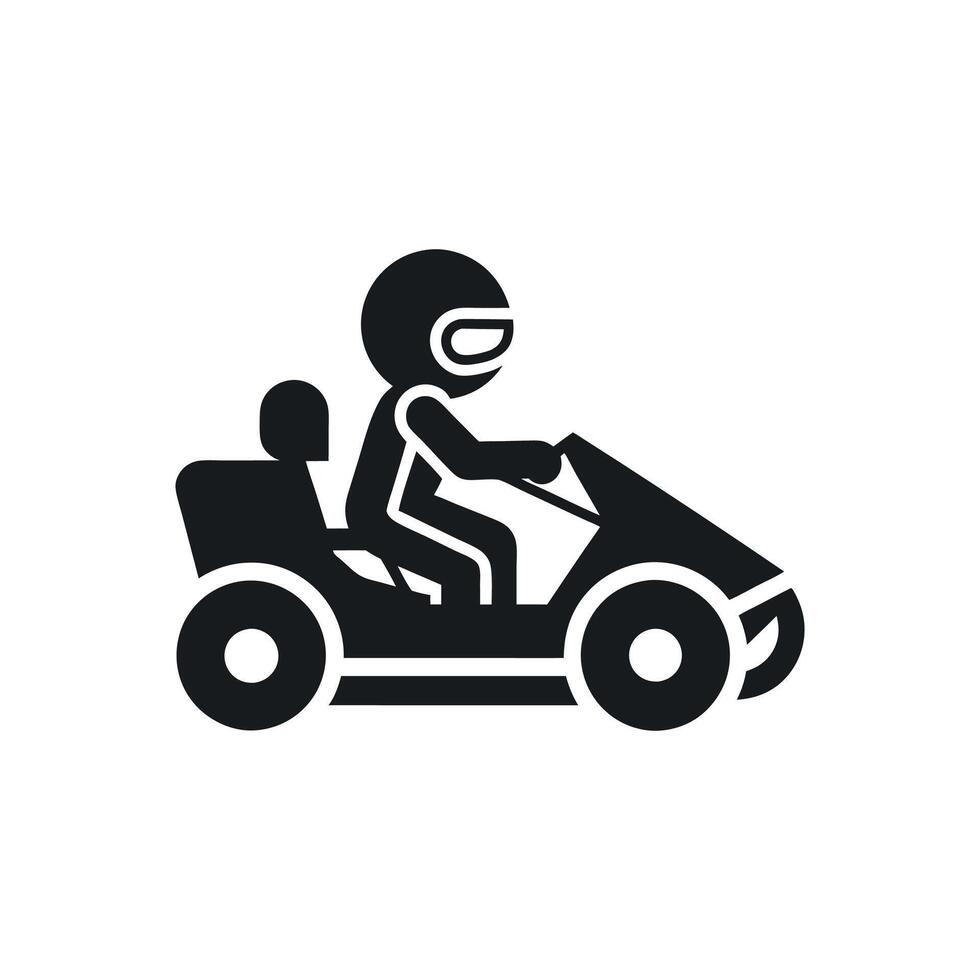 Kart racer, Go Kart logo silhouette design on white background vector