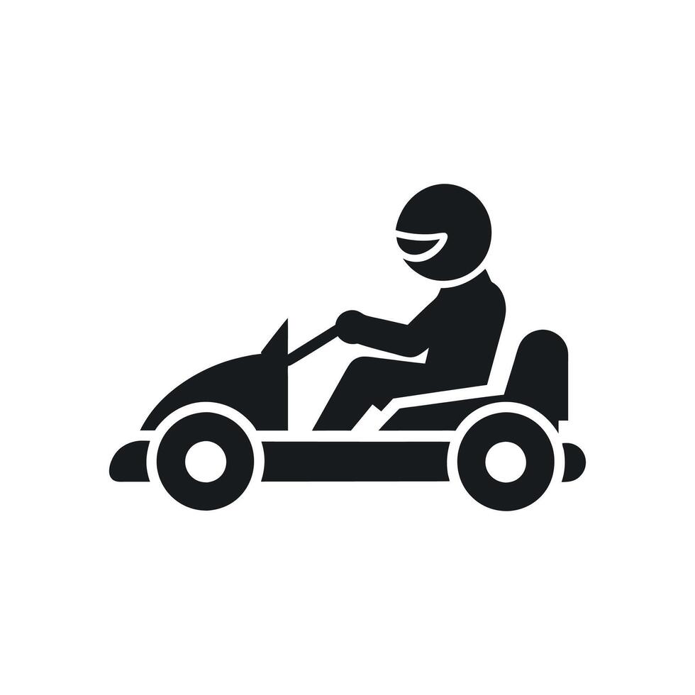 Kart racer, Go Kart logo silhouette design on white background vector