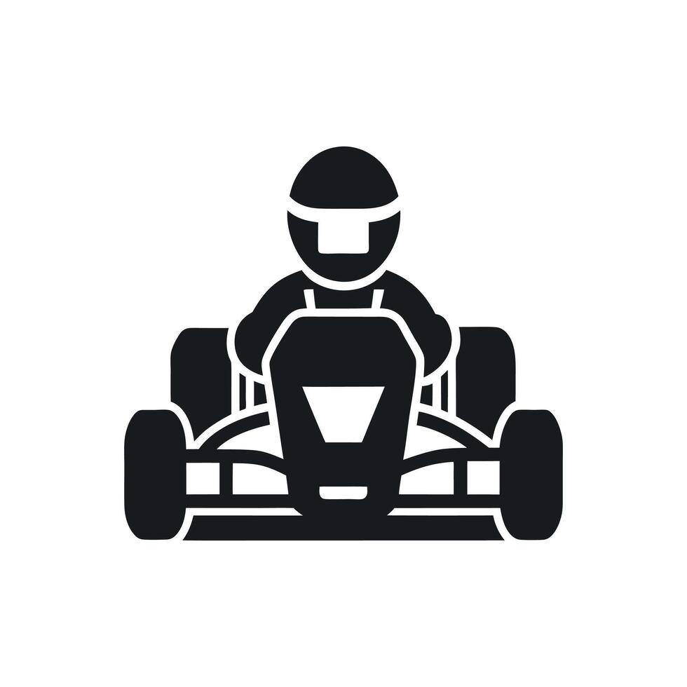 Kart racer, Go Kart logo silhouette design on white background vector