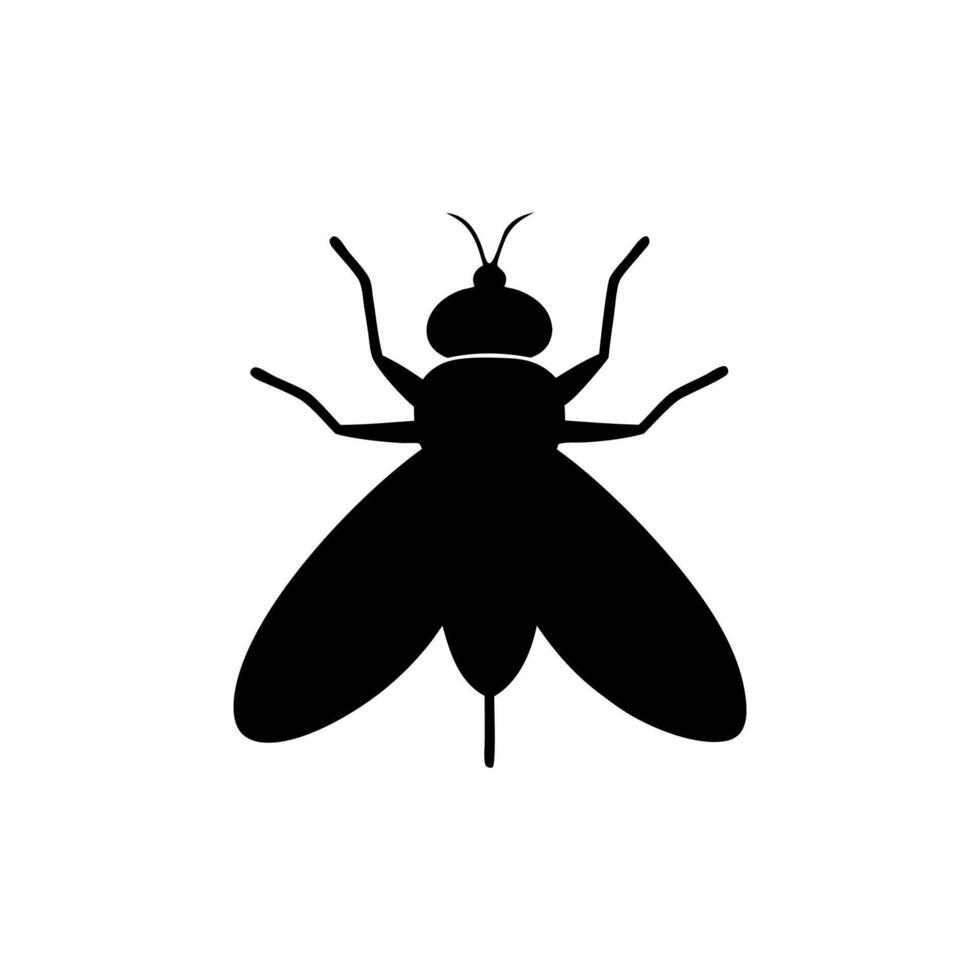 Fly insect illustration, Fly icon silhouette illustration vector