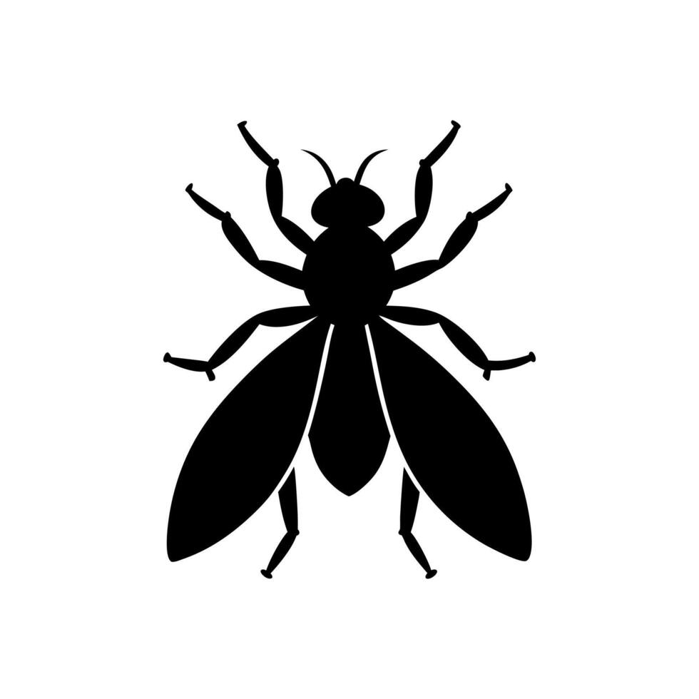 Fly insect illustration, Fly icon silhouette illustration vector