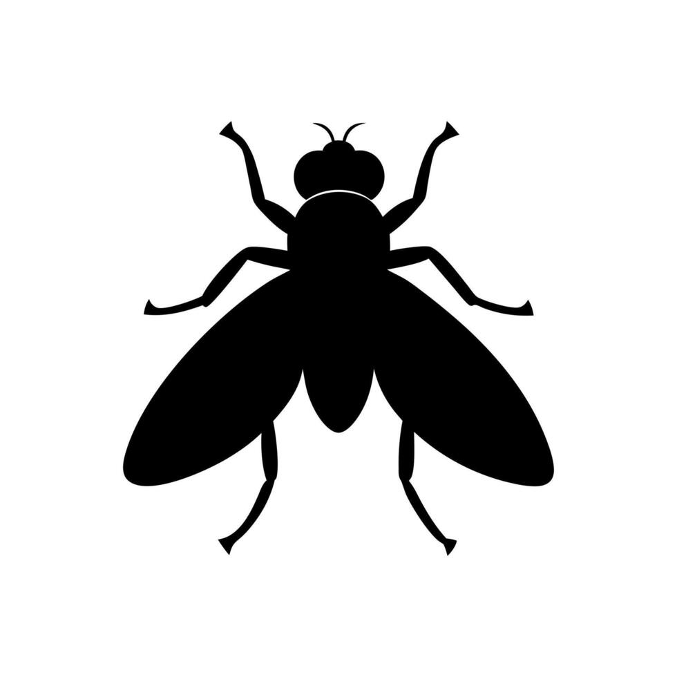 Fly insect illustration, Fly icon silhouette illustration vector