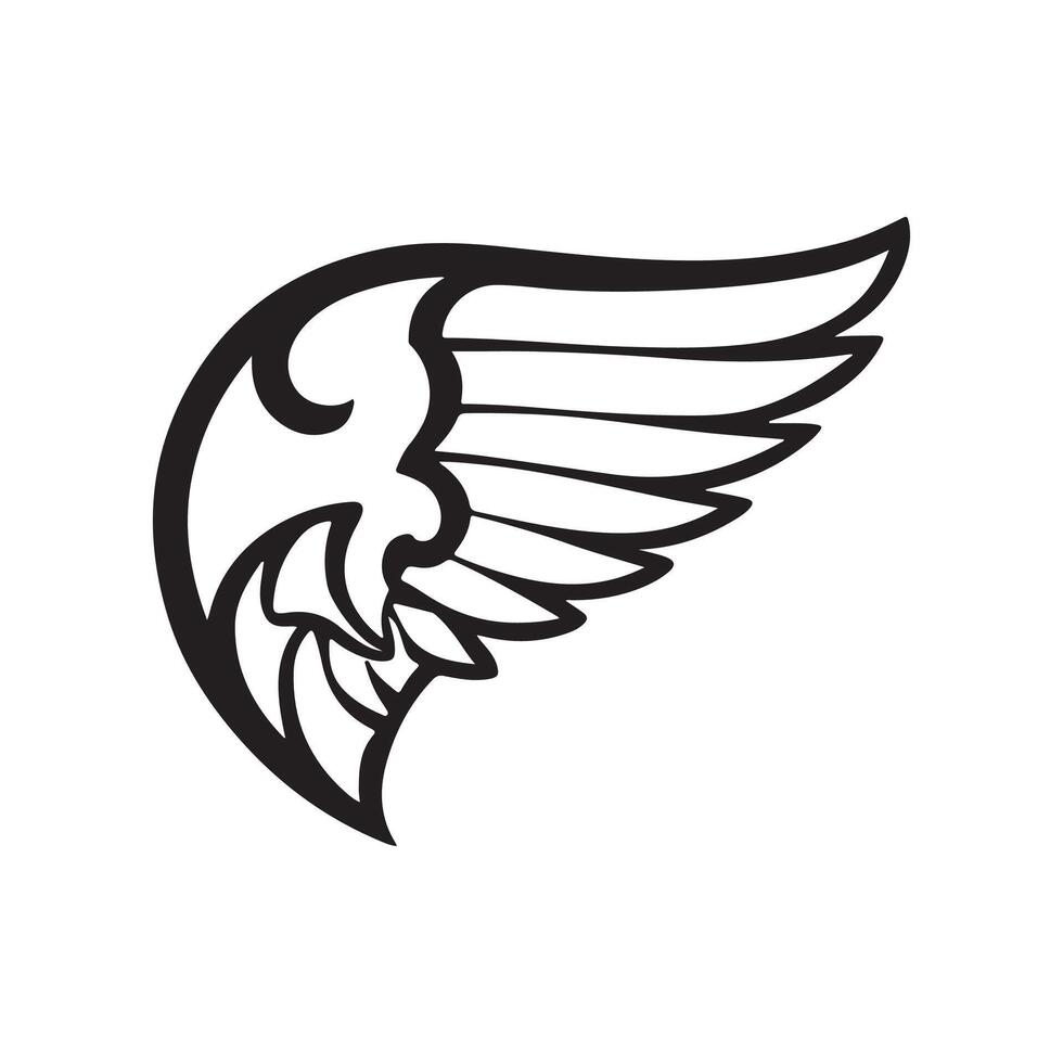 Falcon wing icon Template Pro, wing logo symbol illustration vector