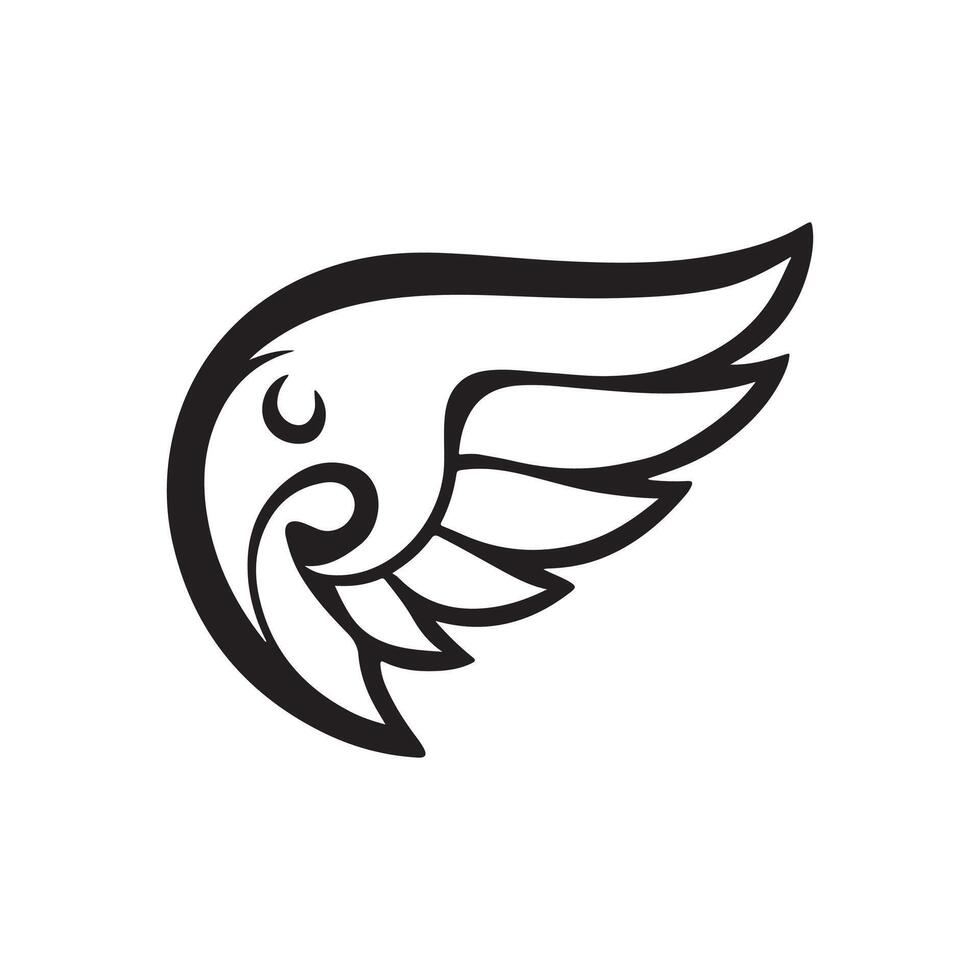 Falcon wing icon Template Pro, wing logo symbol illustration vector