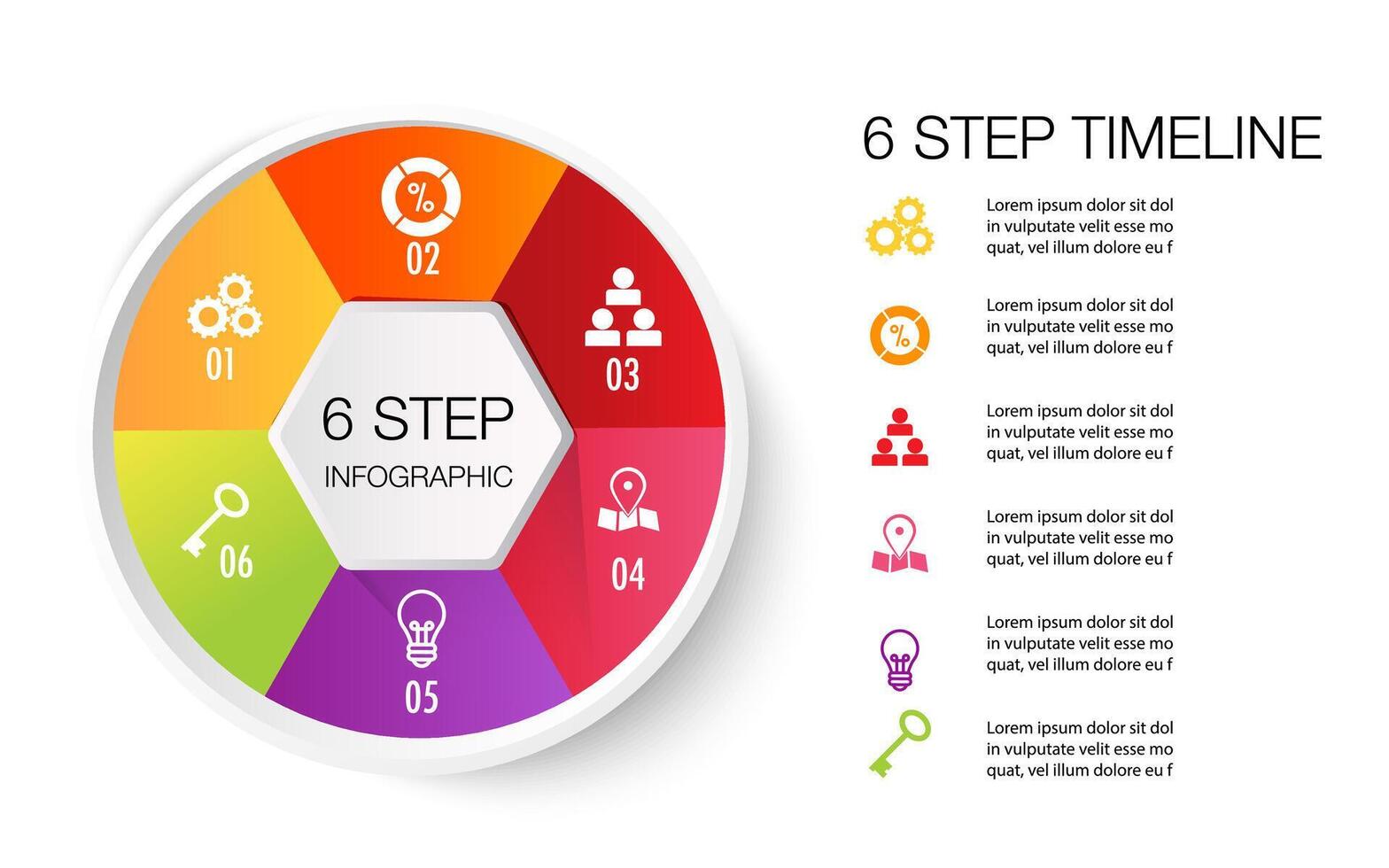 Infographic template for business 6 Steps processes for Business concept vector