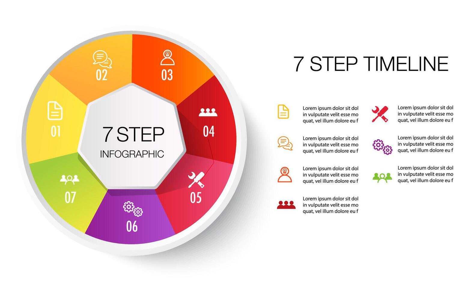 Infographic template for business 7 Steps processes for Business concept vector