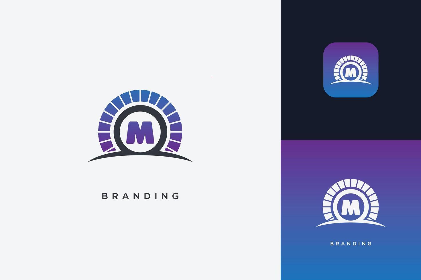 M Letter Trademark Brand Logo vector