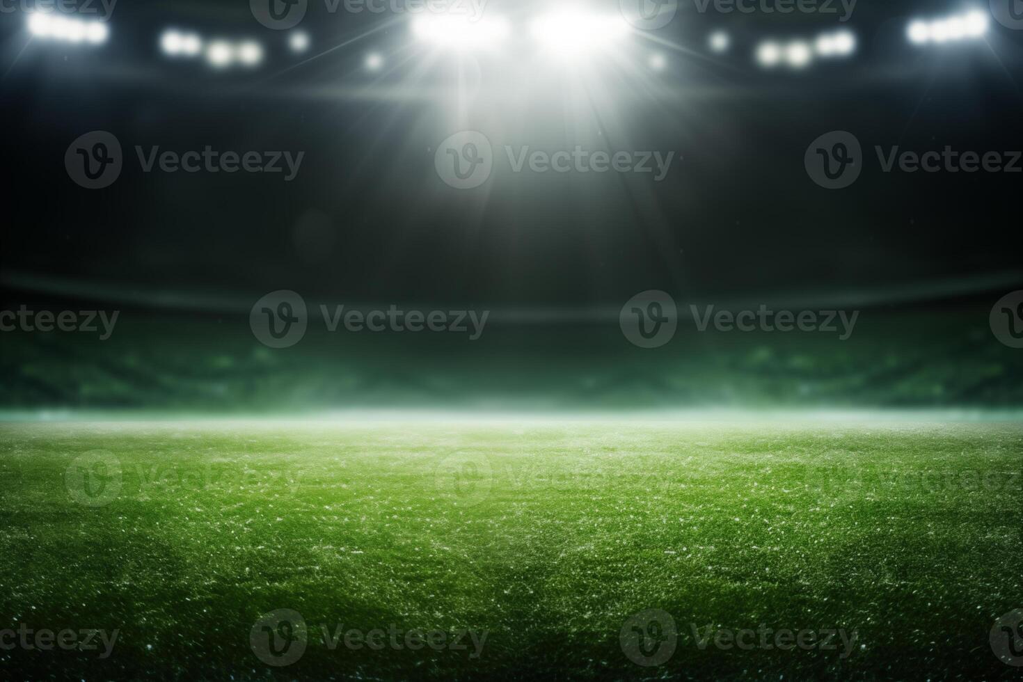 Soccer stadium with spotlight background for your mockup design. Generate Ai photo