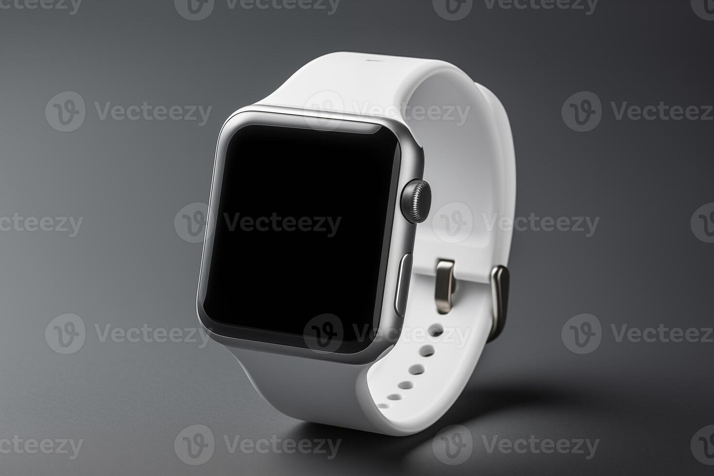 Smartwatch mockup on grey background. Generate Ai photo