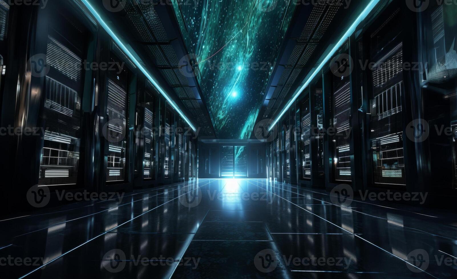 The hidden world that powers our digital lives. a modern server room.Generated image photo