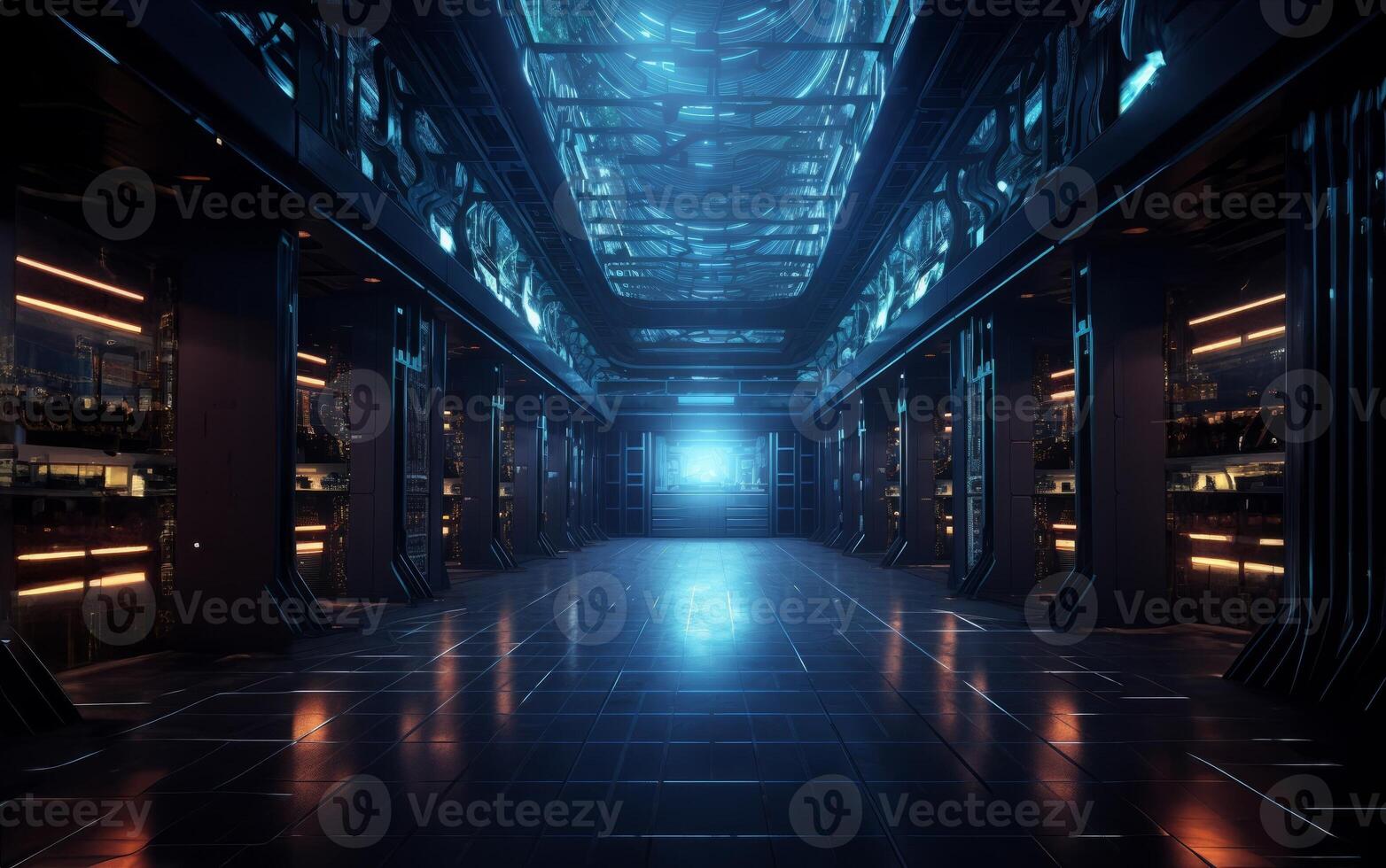 The hidden world that powers our digital lives. a modern server room.Generated image photo