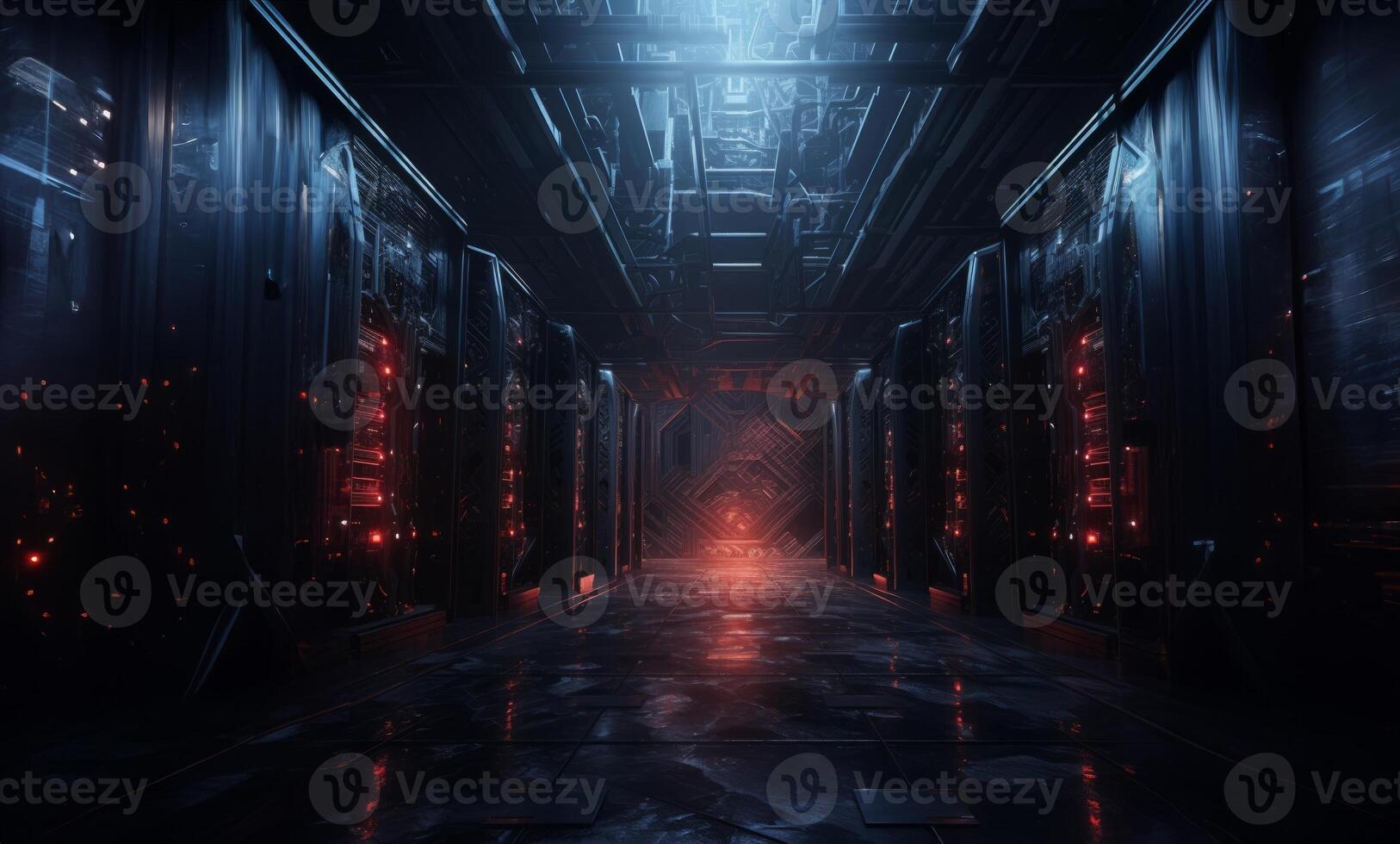The hidden world that powers our digital lives. a modern server room.Generated image photo