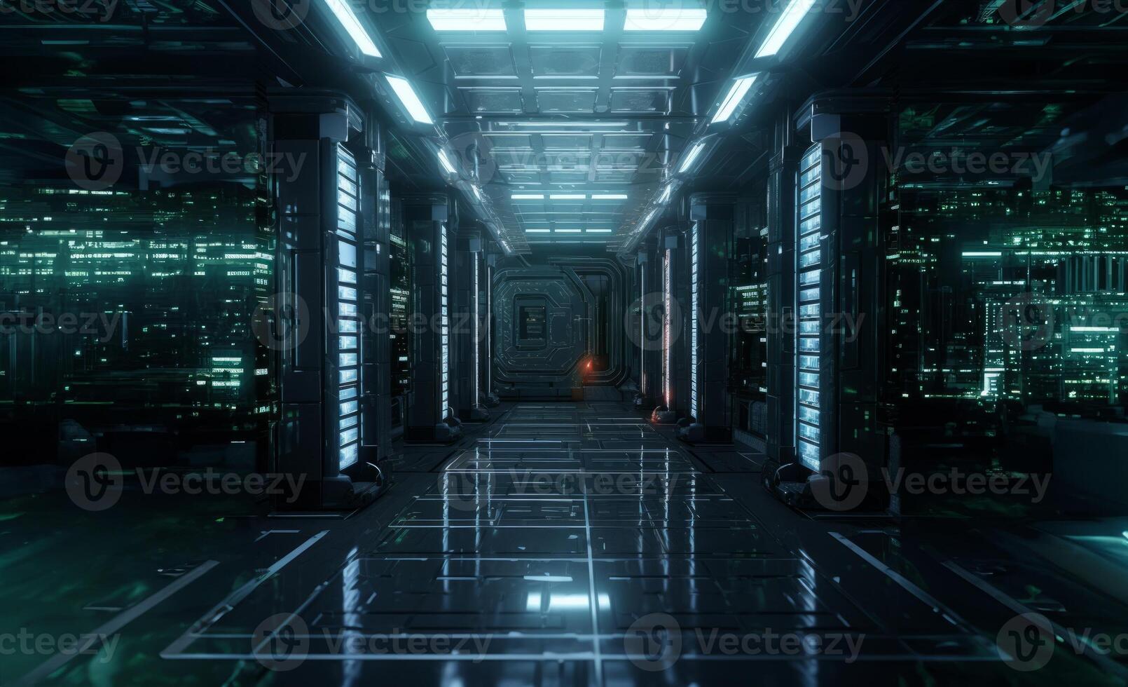 The hidden world that powers our digital lives. a modern server room.Generated image photo