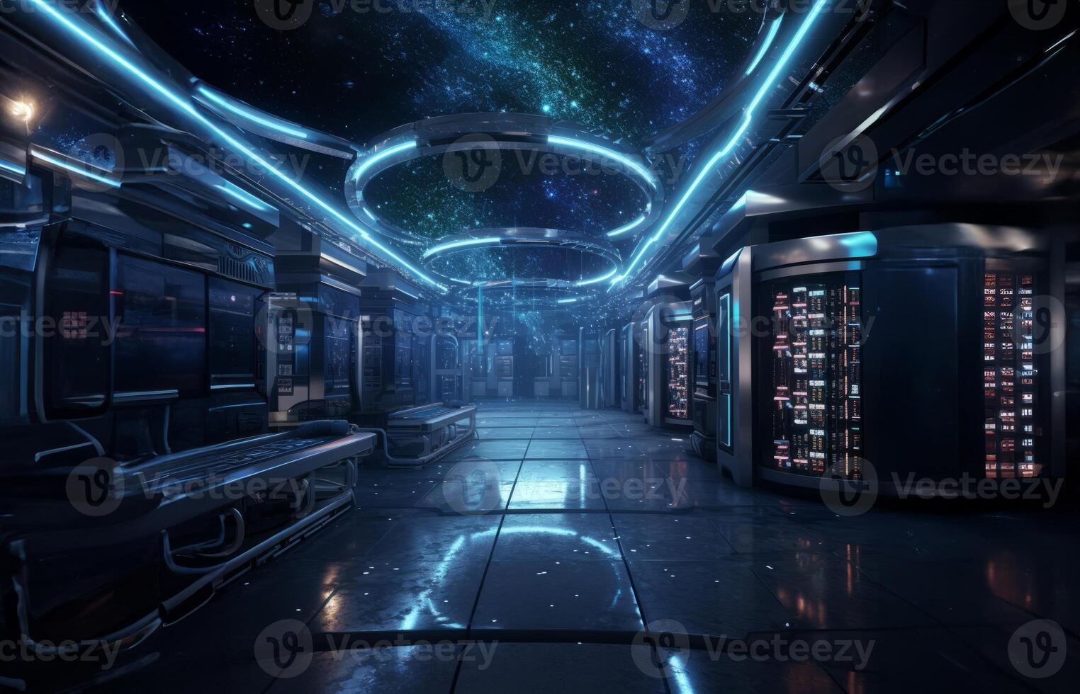 The hidden world that powers our digital lives. a modern server room.Generated image photo