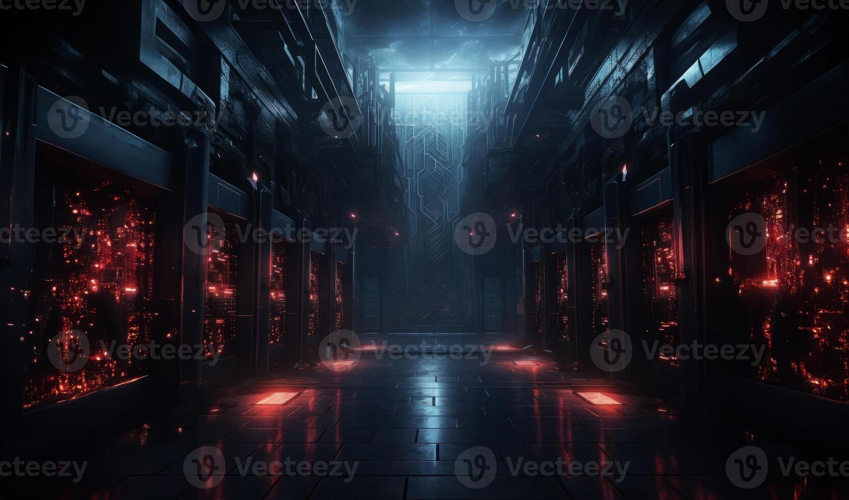 The hidden world that powers our digital lives. a modern server room.Generated image photo