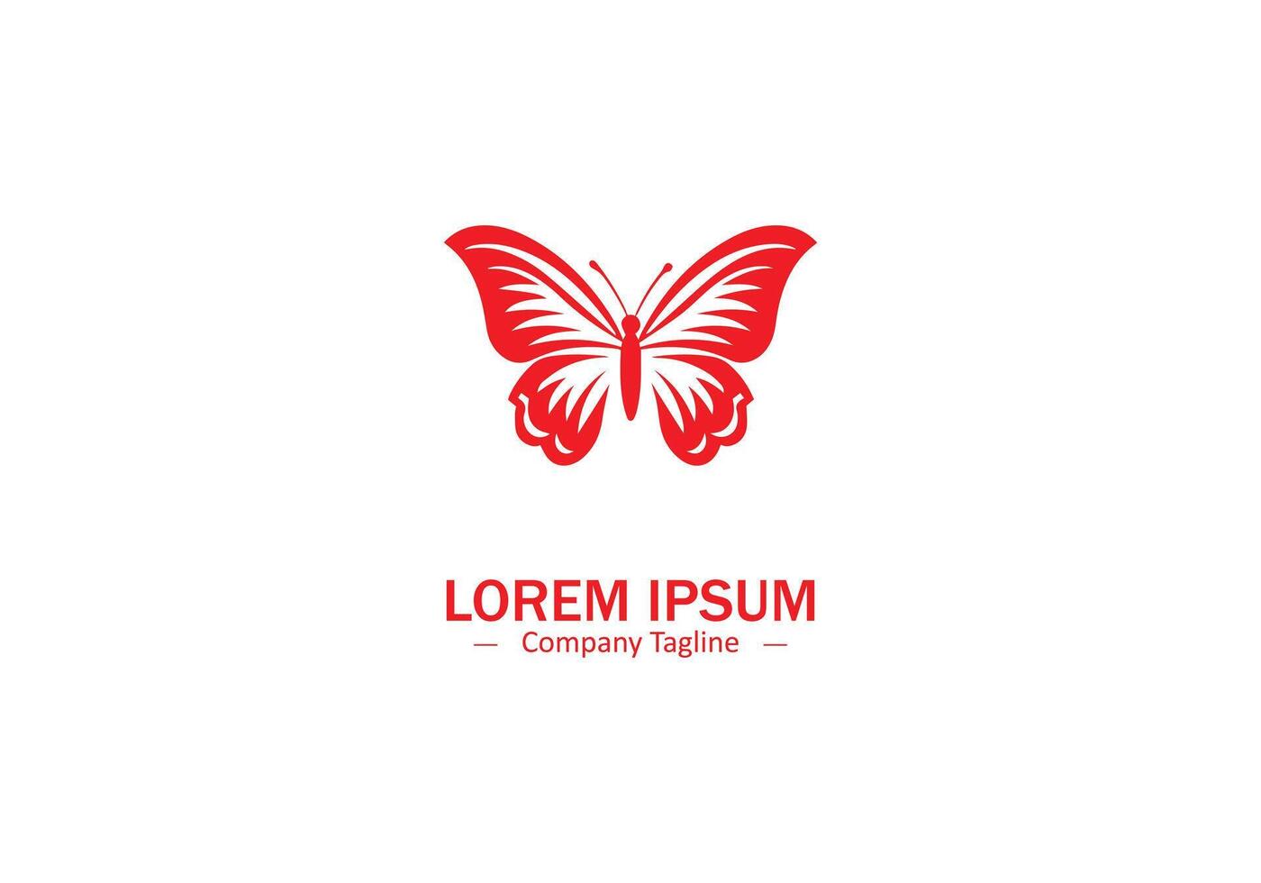 Butterfly logo, butterfly insect icon, butterfly red isolated on white background vector