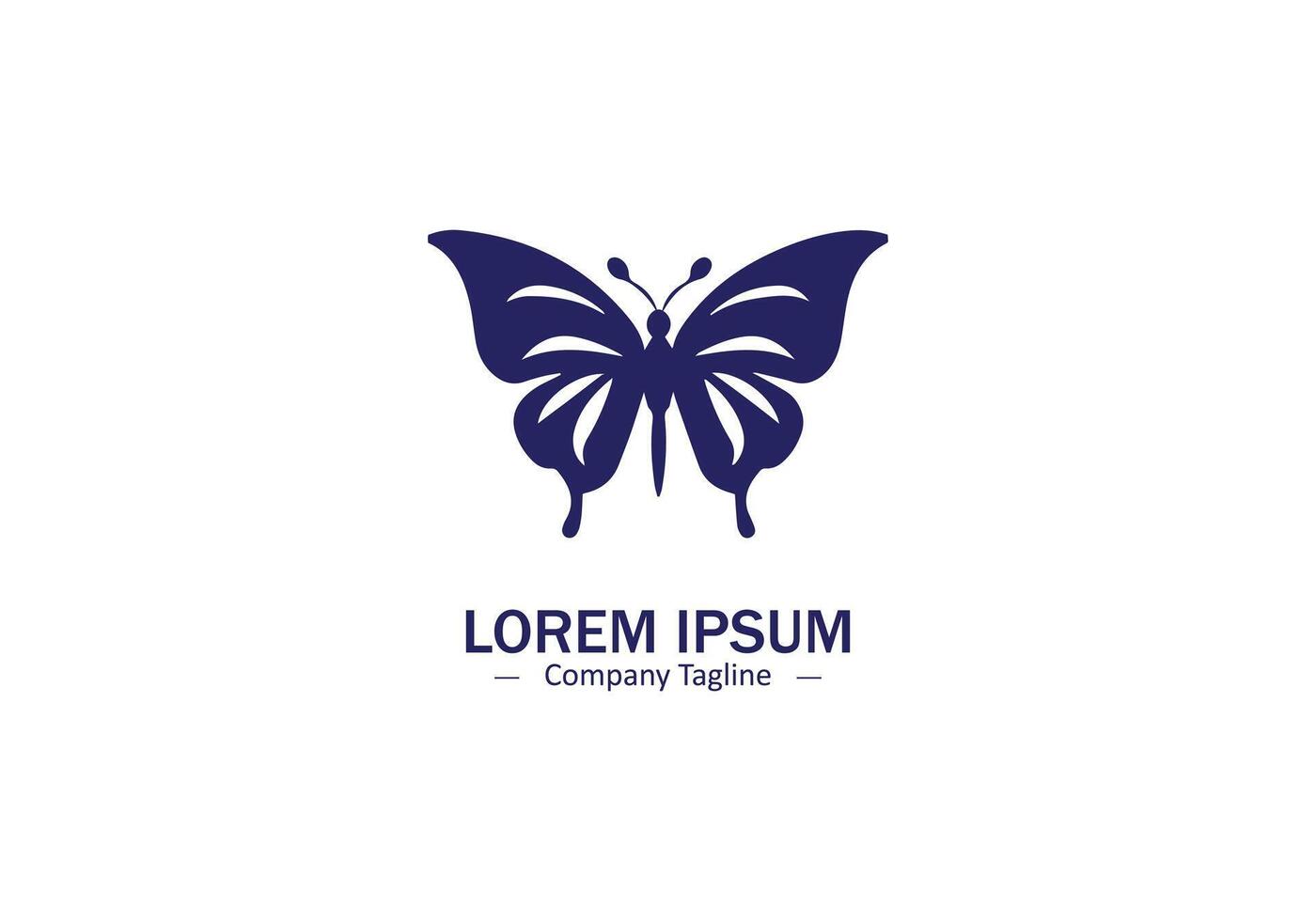 Minimal and abstract butterfly logo icon butterfly silhouette isolated vector