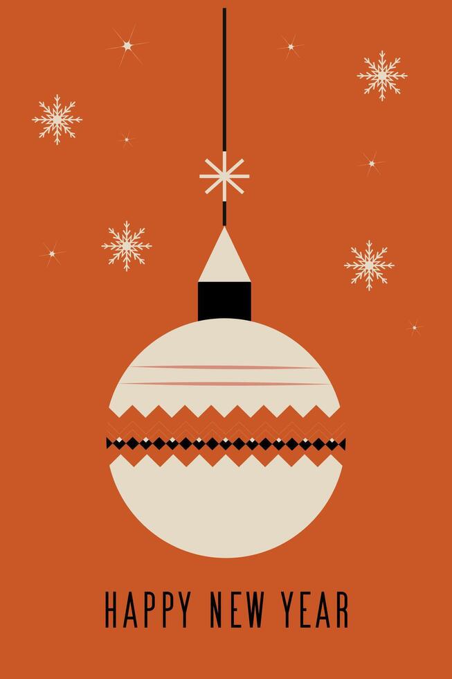 A white ornament hanging from a string with snowflakes in the background vector