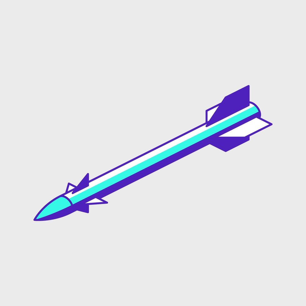 Missile isometric icon illustration vector