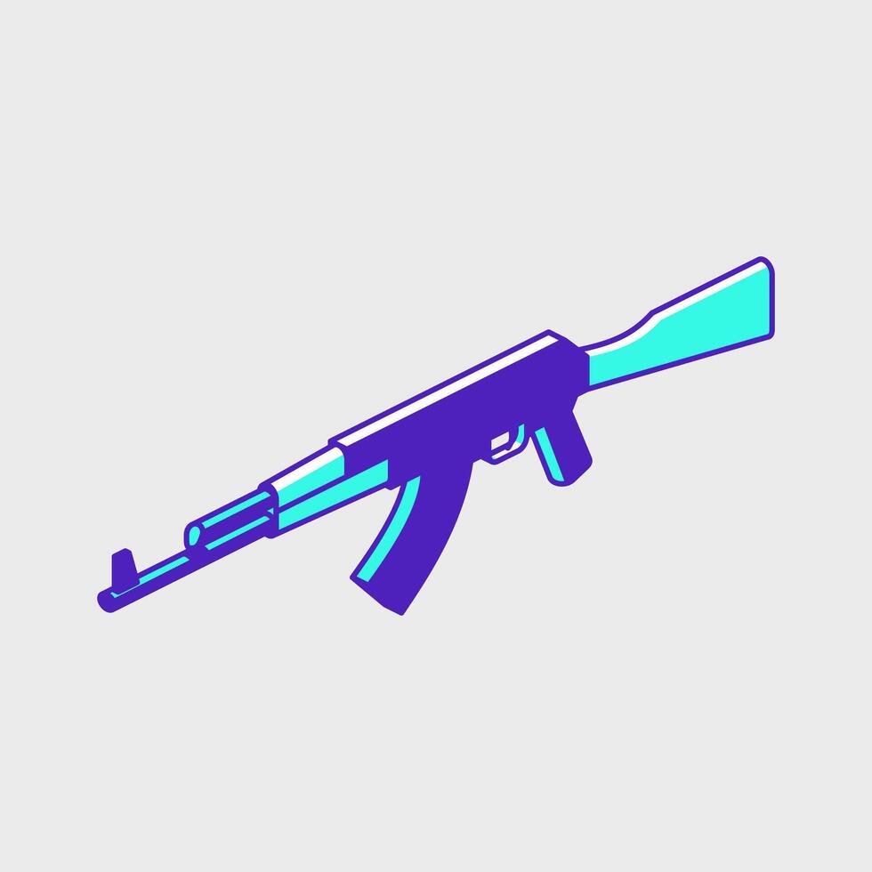 AK 47 isometric icon illustration vector