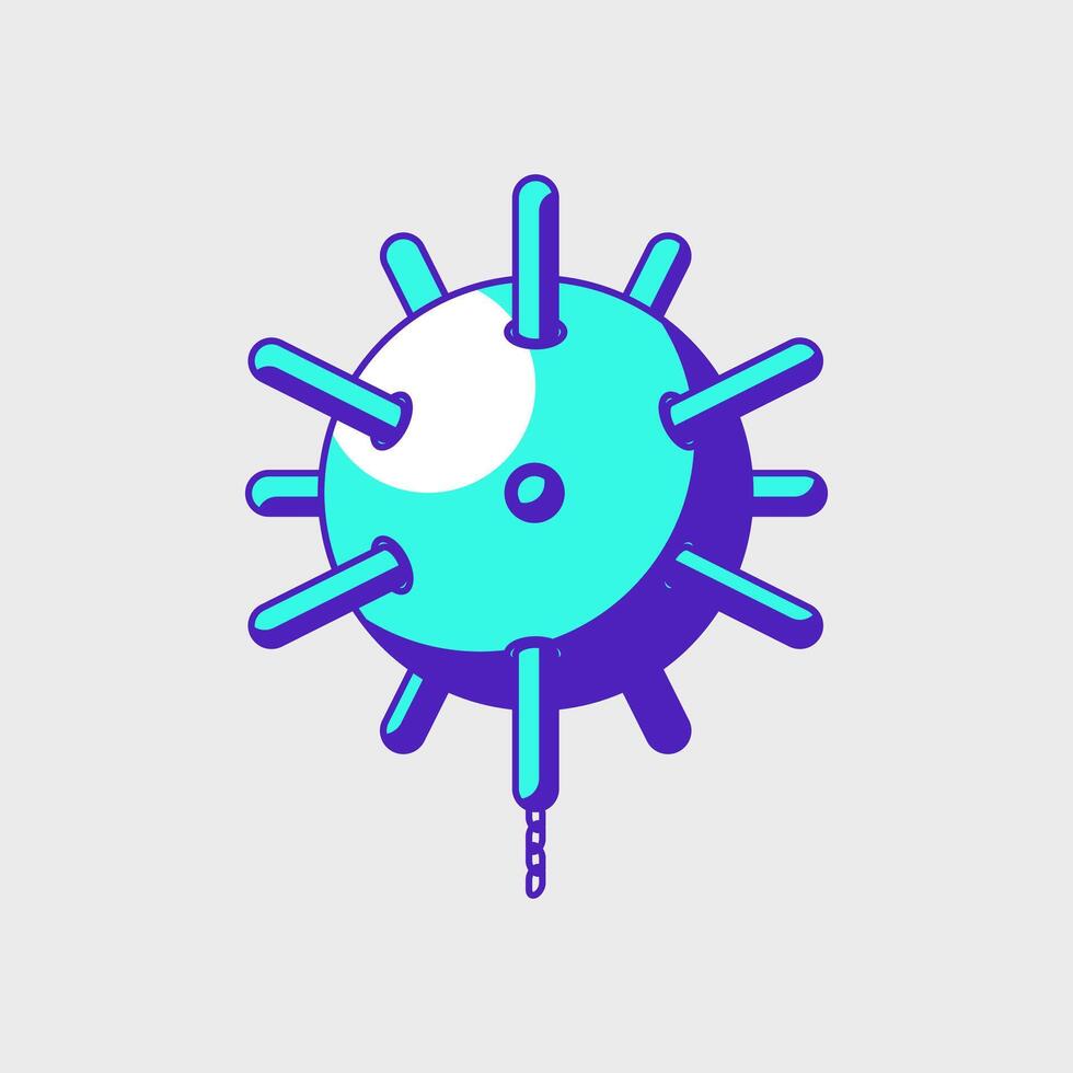 Sea mine isometric icon illustration vector