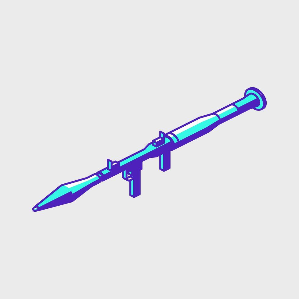 Bazooka grenade launcher isometric icon illustration vector