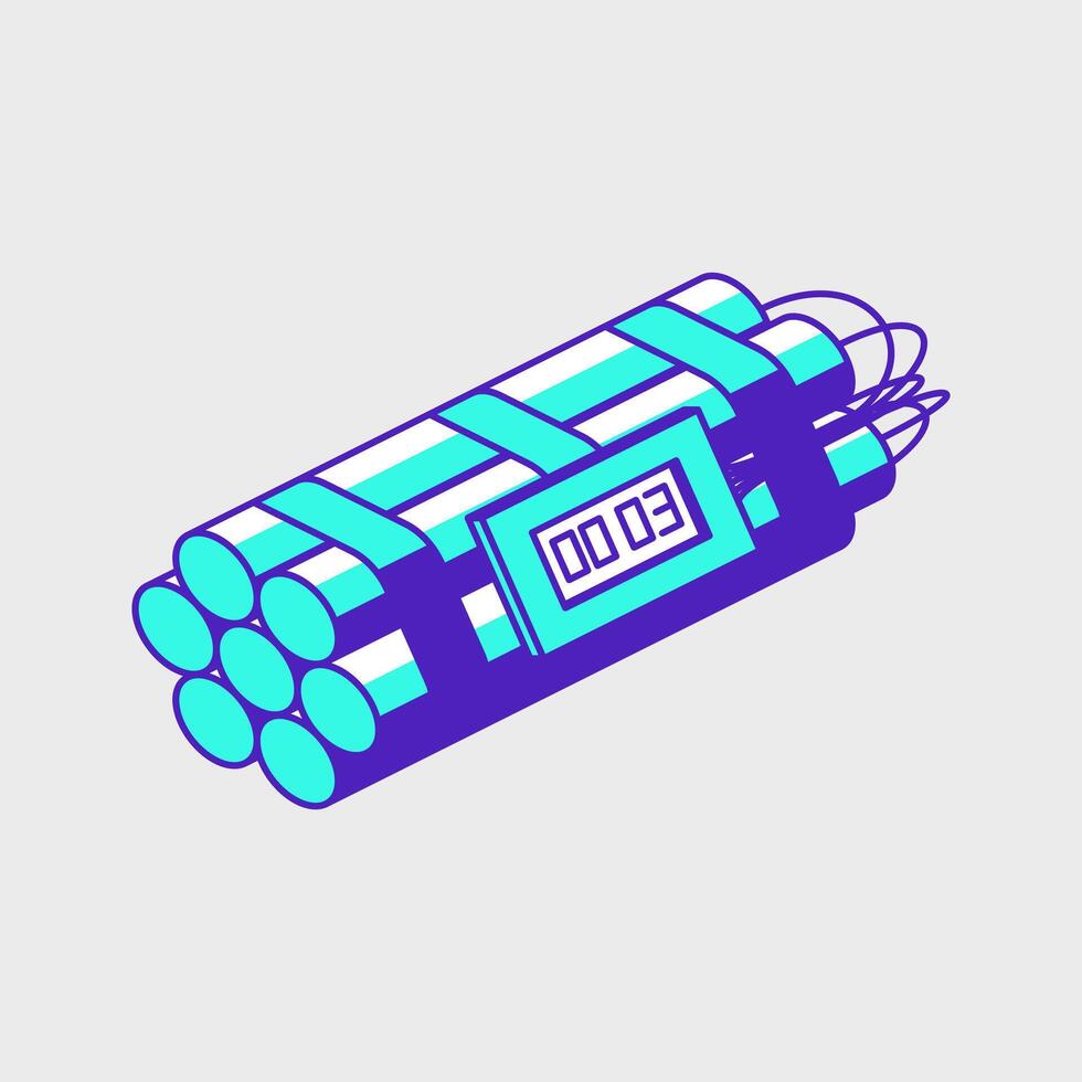 Time bomb isometric icon illustration vector