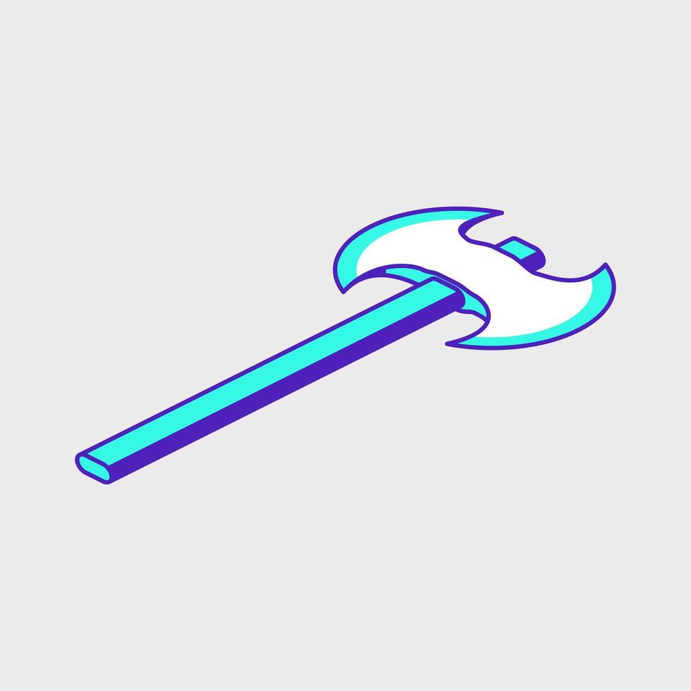 Battle axe isometric icon illustration vector
