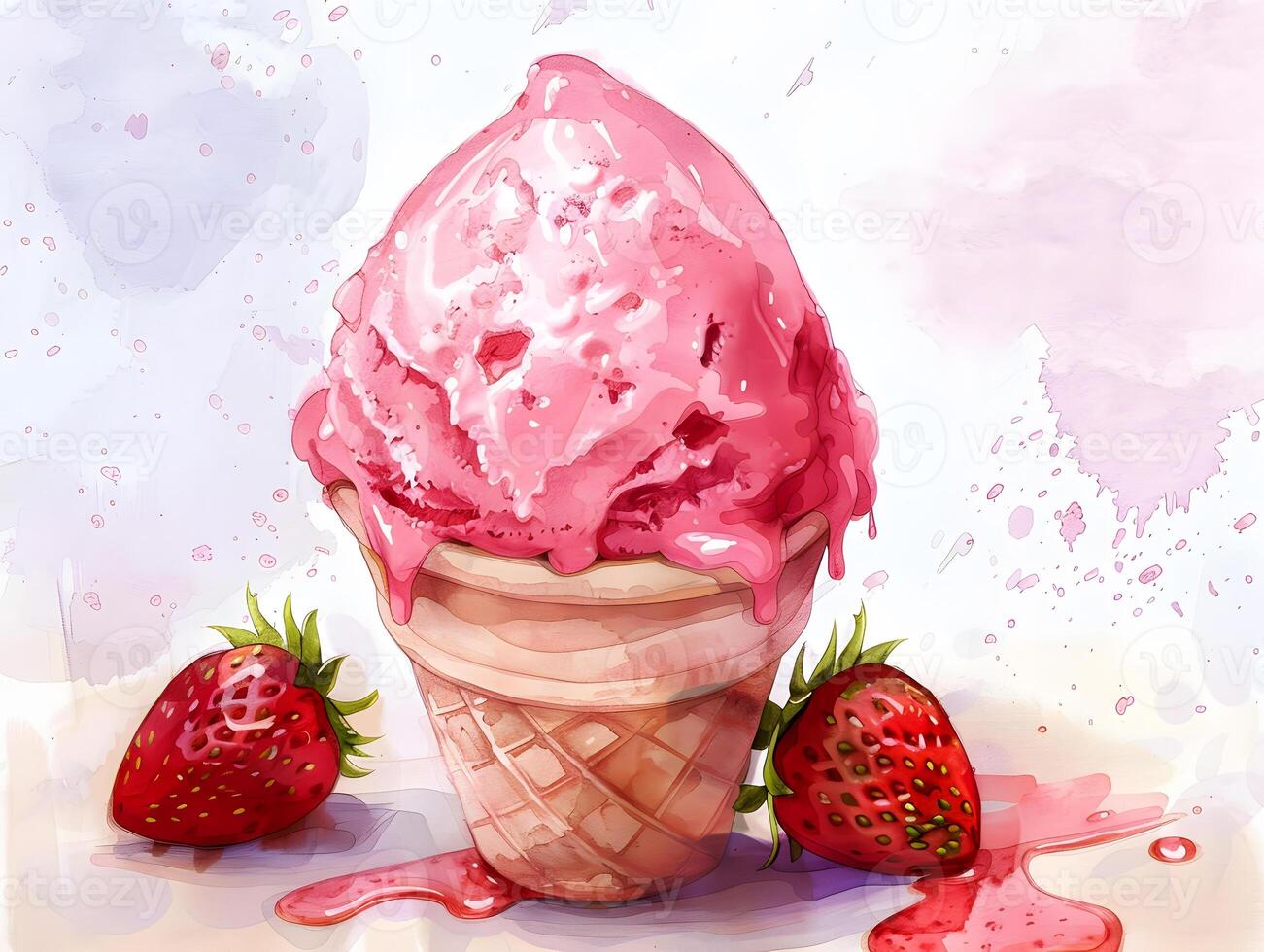 Delicious frozen fruit ice cream balls photo