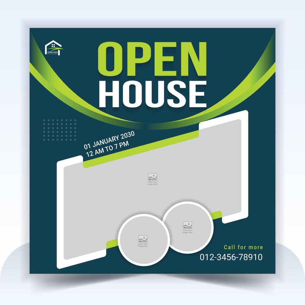 Real estate business agency dream house social media post design. vector