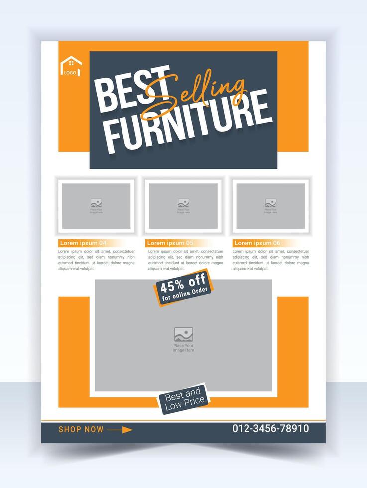Modern Furniture Product Flyer Template vector