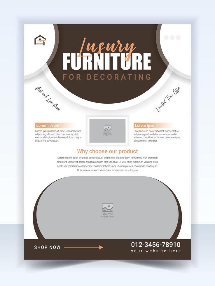 Furniture sale promotion flyer template design vector