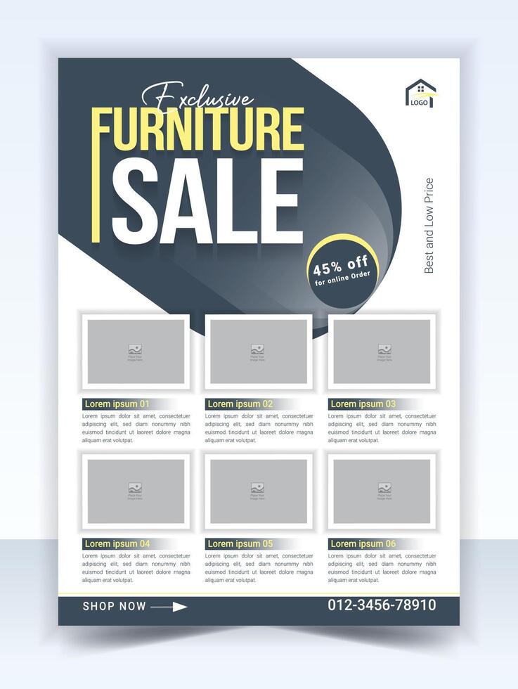 Modern Furniture Product Flyer Template vector