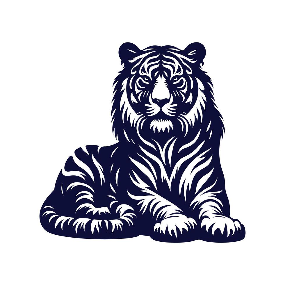 Tiger silhouette design illustration template vector