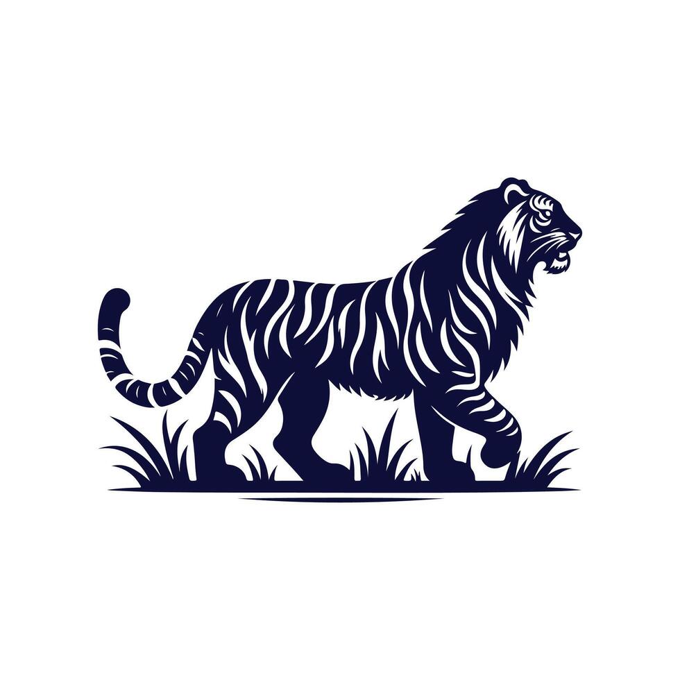 Tiger silhouette design illustration template vector