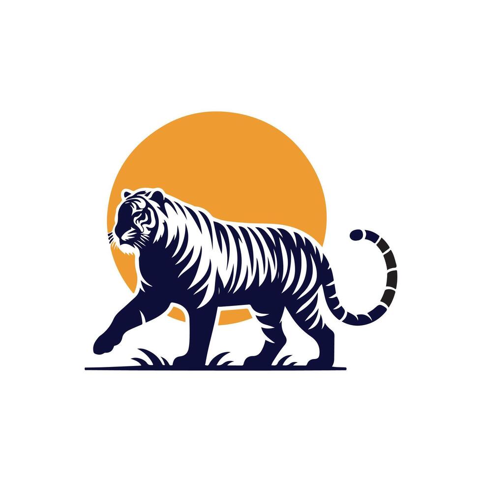 Tiger silhouette design illustration template vector