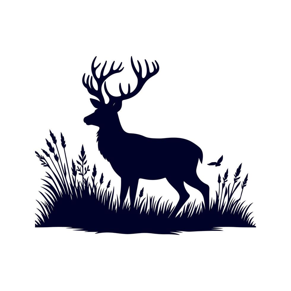 Deer silhouette design illustration template vector