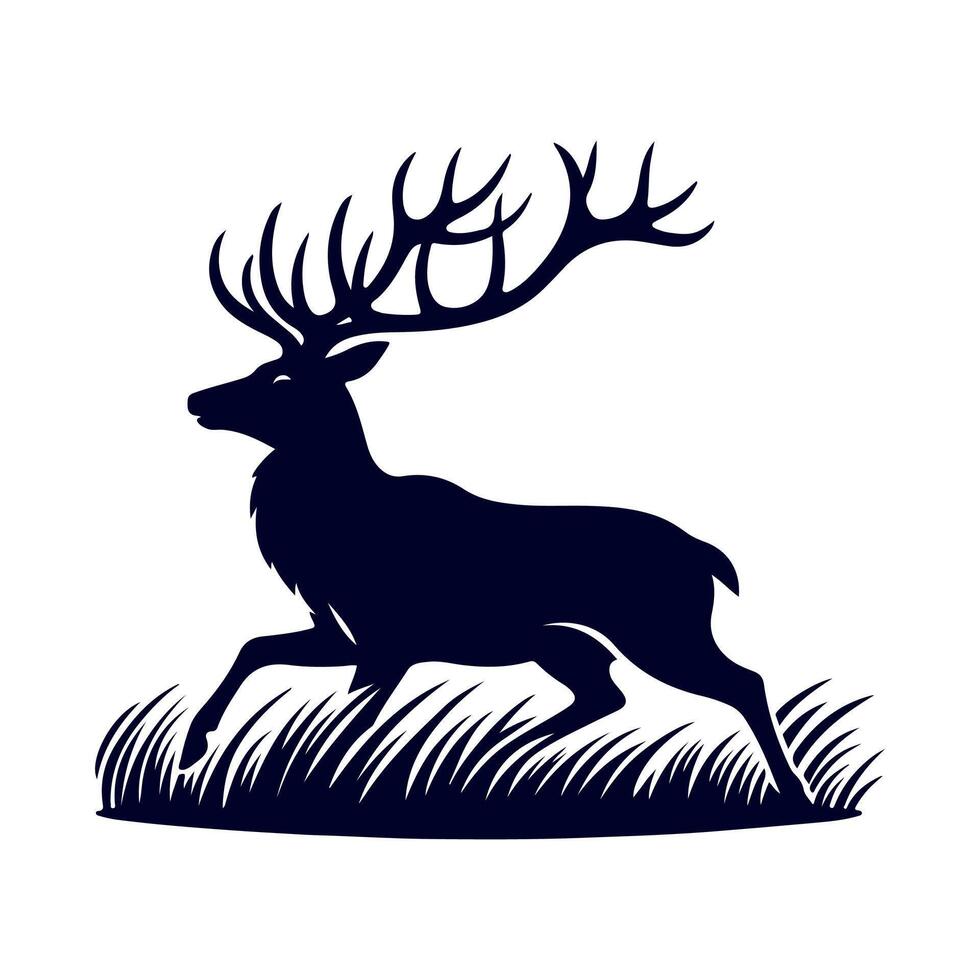 deer silhouette on white background vector