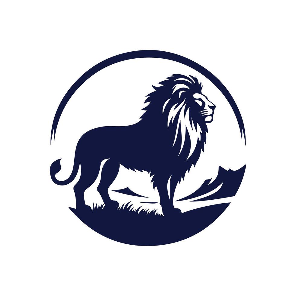 Lion silhouette design illustration template vector