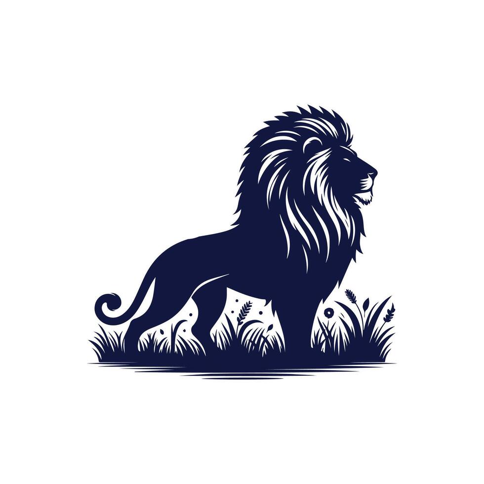 Lion silhouette design illustration template vector