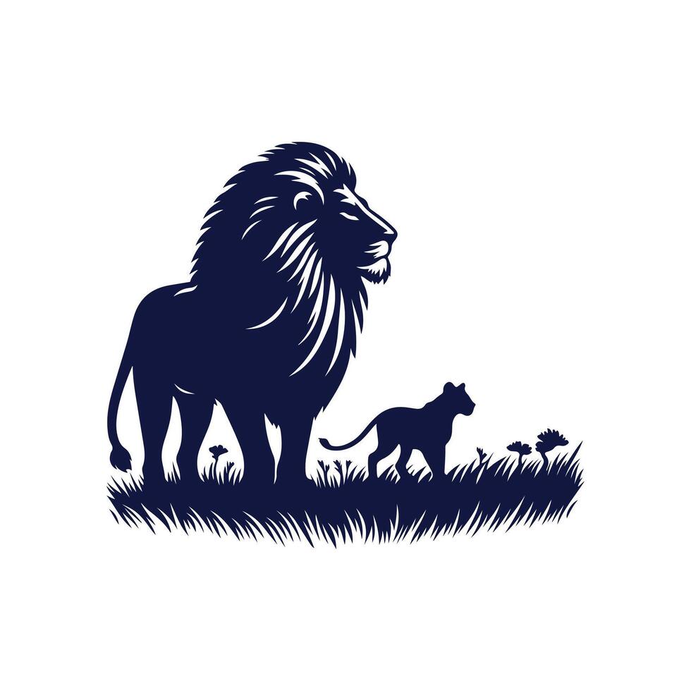 lion logo, illustration vector